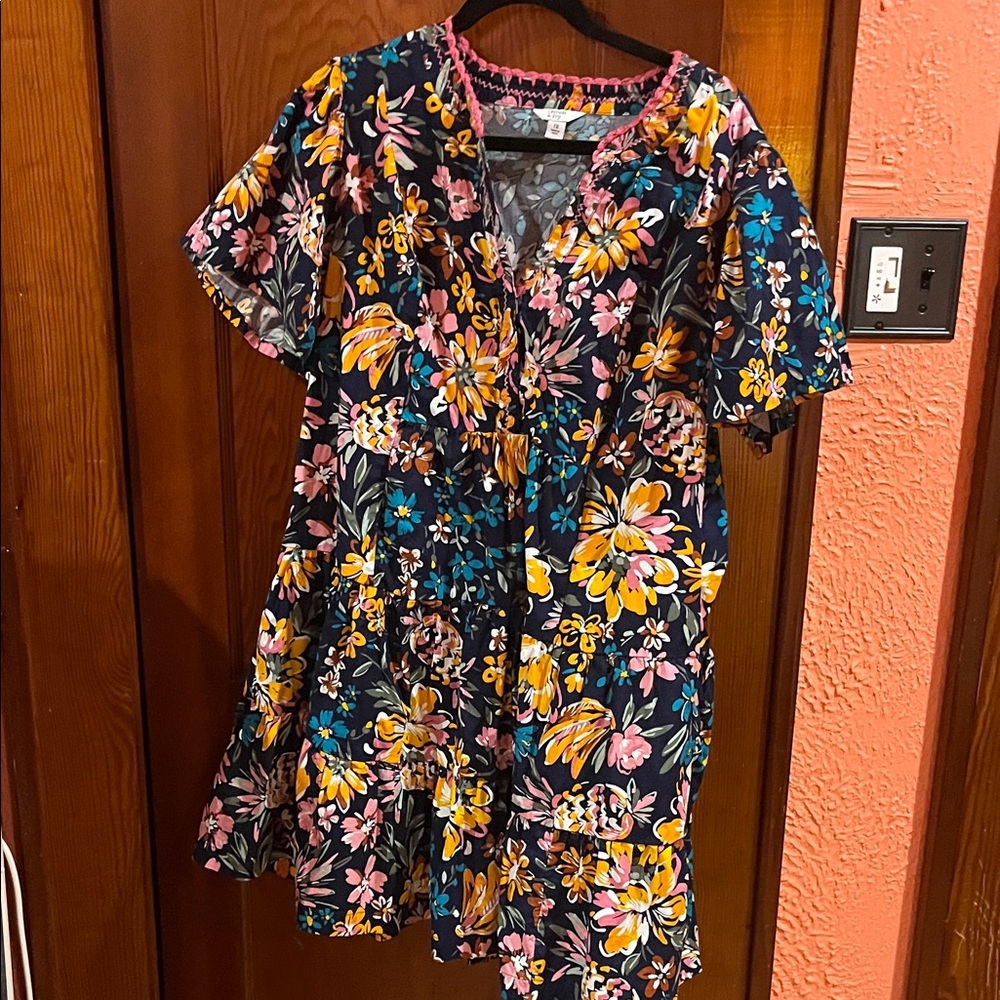 Crown & Ivy Floral Dress - Black, Pink, Yellow, Blue